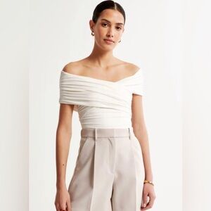 Abercrombie & Fitch Sleek Seamless Ruched Wrap Bodysuit